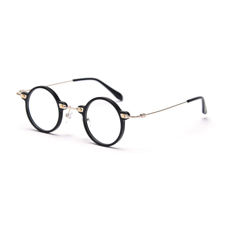 CCspace Unisex Full Rim Roud Acetate Frame Eyeglasses 49811 Full Rim CCspace C1Black