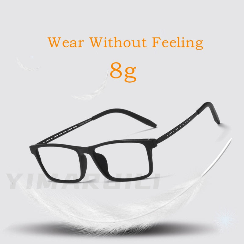 Yimaruili Unisex Full Rim Titanium Square Frame Eyeglasses 8822T Full Rim Yimaruili Eyeglasses
