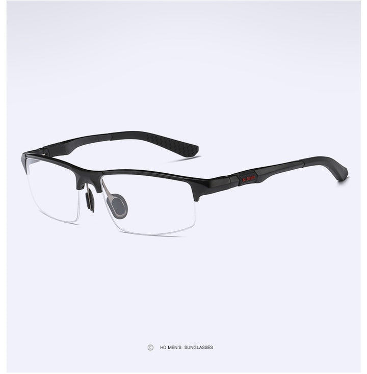 Yimaruili Men's Semi Rim Aluminum Magnesium Rectangular Frame Eyeglasses Y3121 Semi Rim Yimaruili Eyeglasses