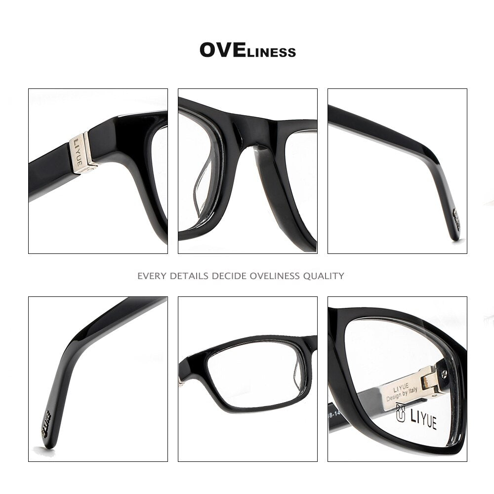 Oveliness Unisex Full Rim Square Acetate Eyeglasses Lb01 Full Rim Oveliness