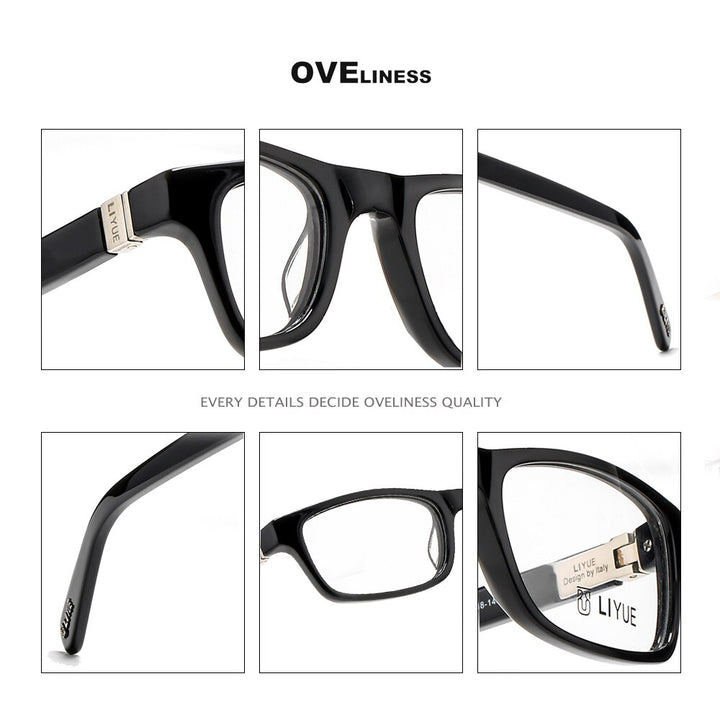 Oveliness Unisex Full Rim Square Acetate Eyeglasses Lb01 Full Rim Oveliness