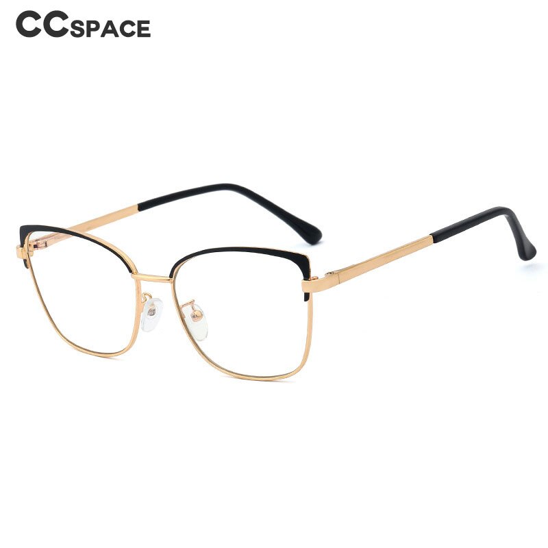 CCspace Women's Full Rim Square Cat Eye Alloy Frame Eyeglasses 48266 Full Rim CCspace