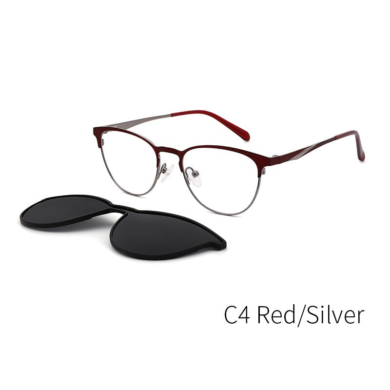 Kansept Women's Full Rim Cat Eye Acetate Eyeglasses Clip On Sunglasses Dp33104 With Clip Ons Kansept DP33104C4