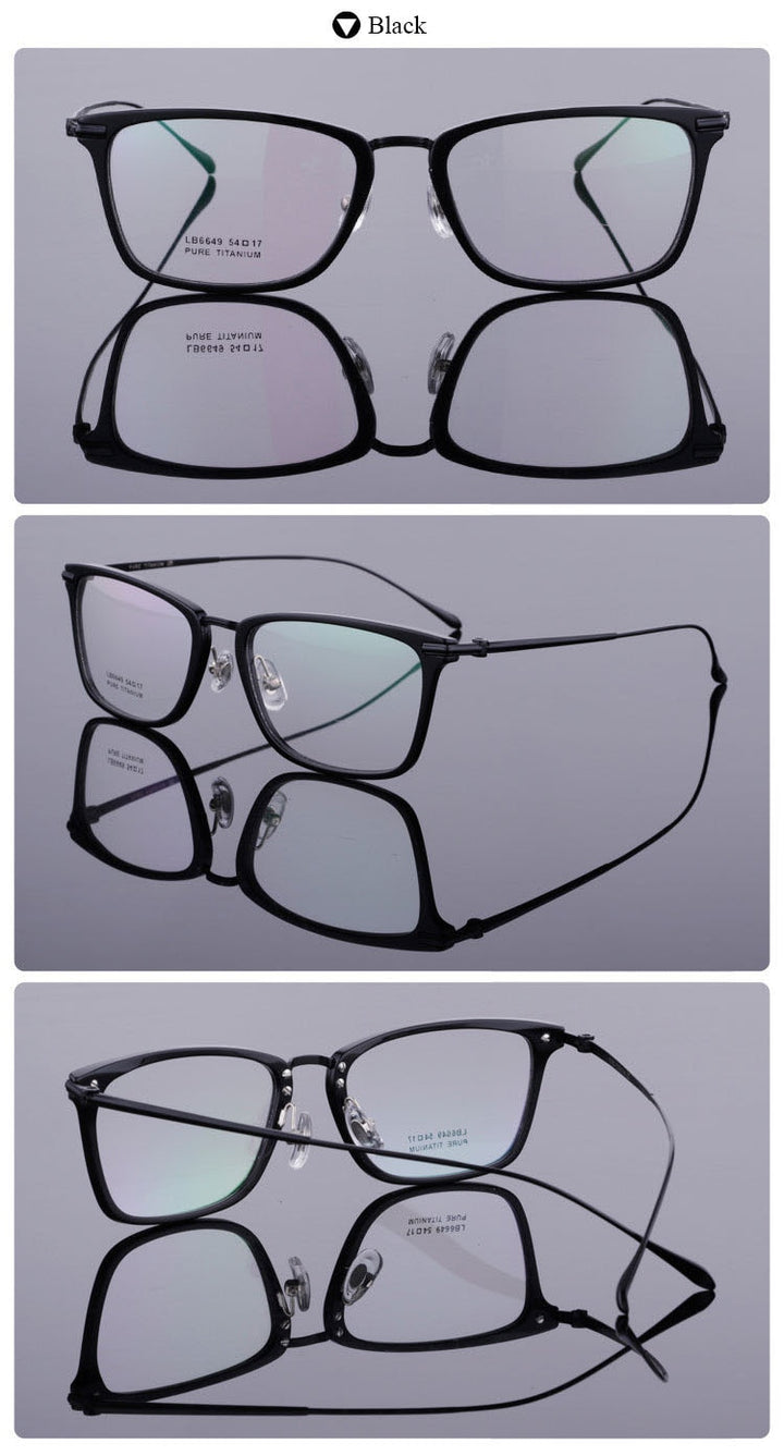 Unisex Full Rim Titanium Acetate Frame Eyeglasses 6649 Full Rim Bclear