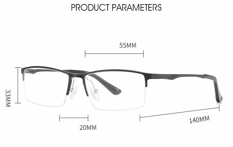 Hotochki Unisex Semi Rim Aluminum Magnesium Alloy Frame Eyeglasses 6297 Semi Rim Hotochki