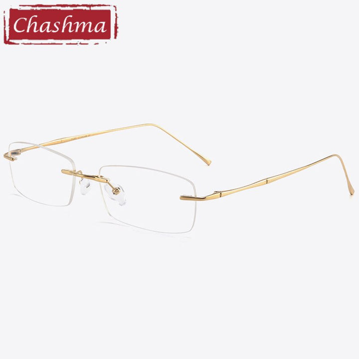 Chashma Unisex Rimless Rectangular Titanium Eyeglasses 632 Rimless Chashma