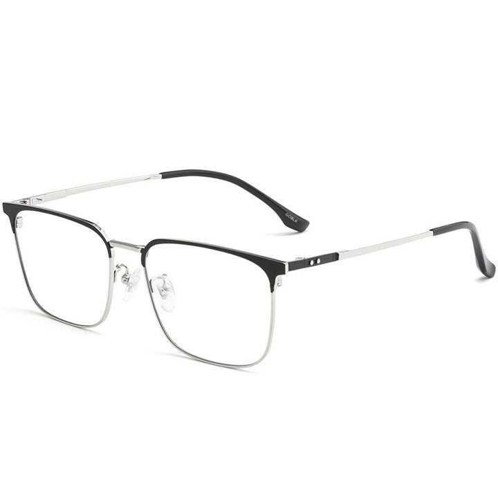 Hotochki Men's Semi Rim Beta Titanium Alloy IP Plated Frame Eyeglasses 80092 Semi Rim Hotochki