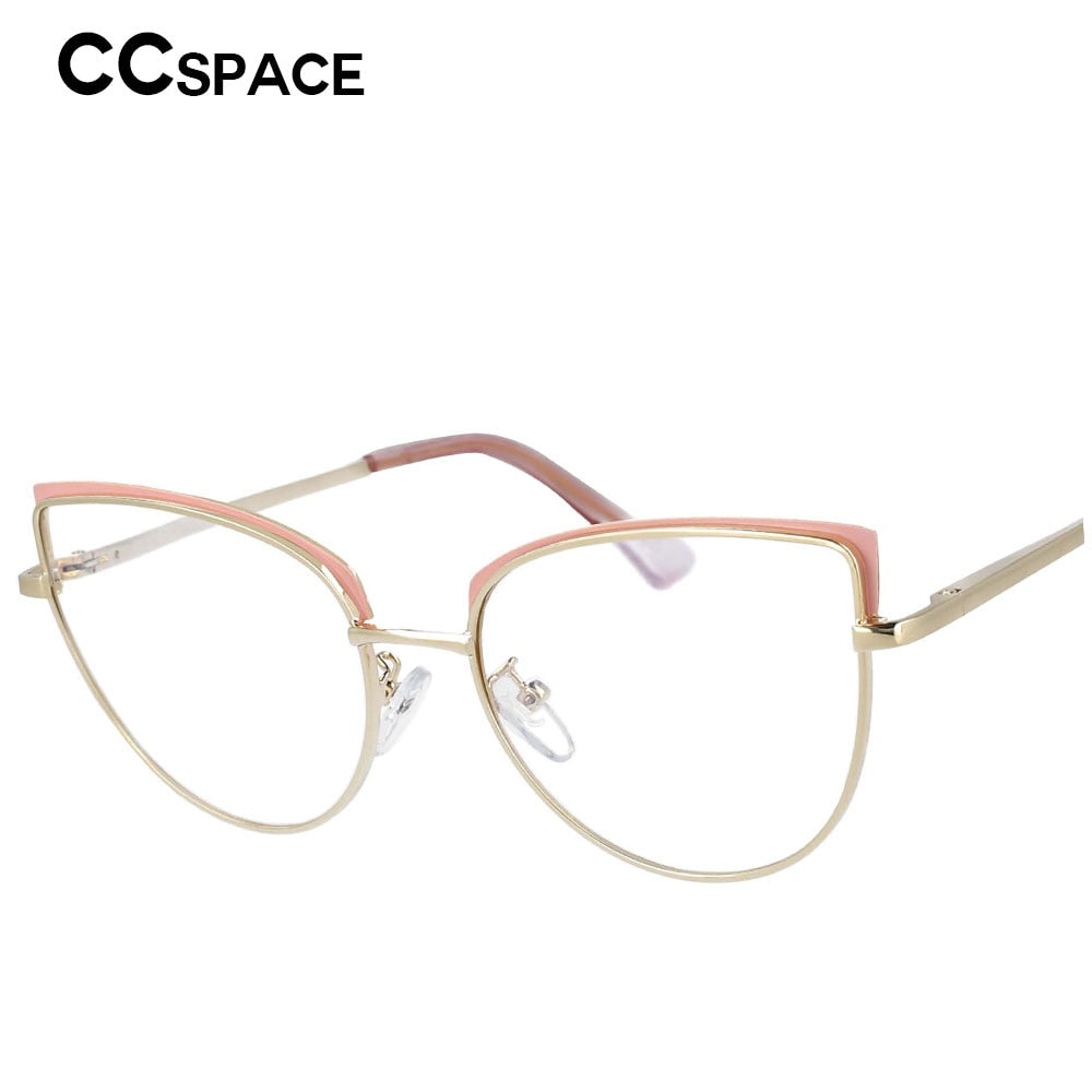 CCspace Unisex Full Rim Cat Eye Alloy Frame Eyeglasses 53101 Full Rim CCspace