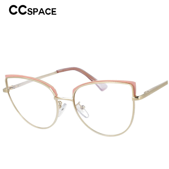 CCspace Unisex Full Rim Cat Eye Alloy Frame Eyeglasses 53101 Full Rim CCspace