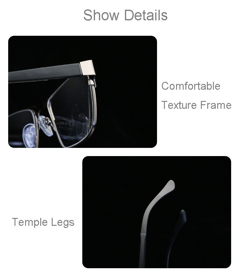 Hotony Men's Full Rim Square Alloy Frame Reading Glasses R89865 Reading Glasses Hotony