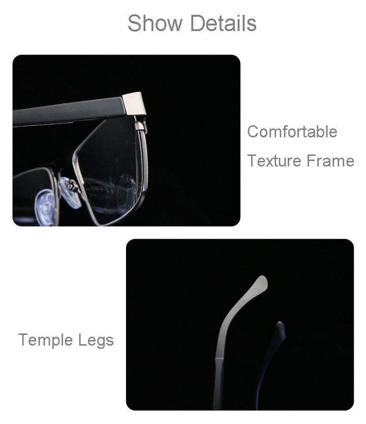 Hotony Men's Full Rim Square Alloy Frame Reading Glasses R89865 Reading Glasses Hotony