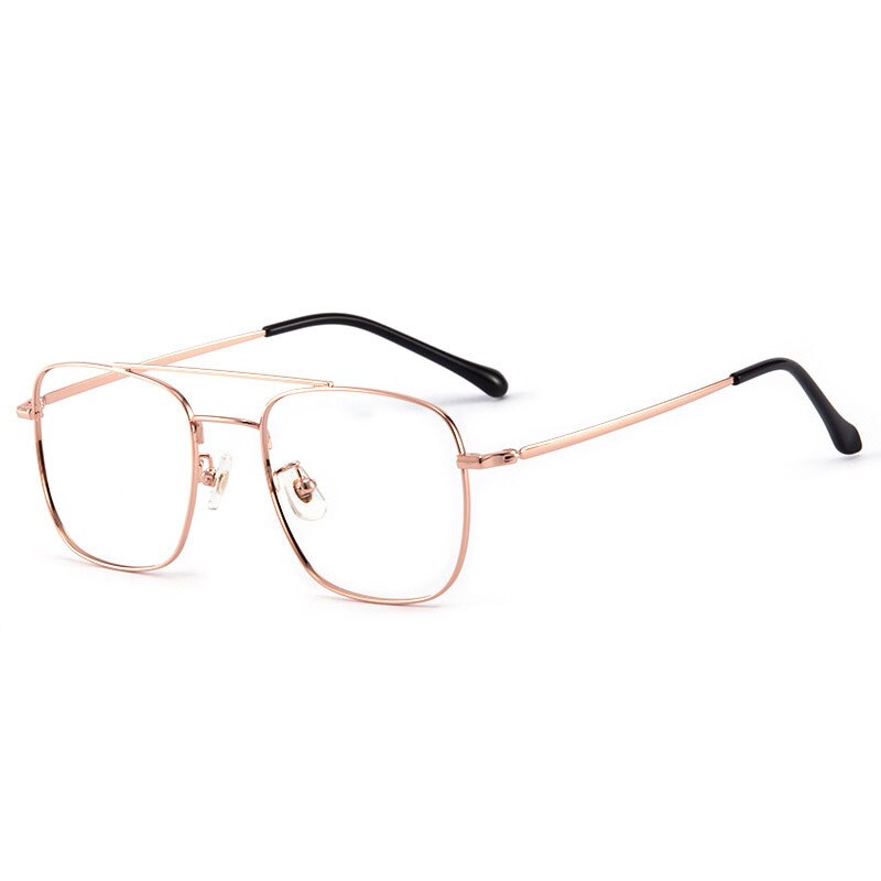 Handoer Unisex Full Rim Irregular Square Titanium Double Bridge Eyeglasses 86067 Full Rim Handoer