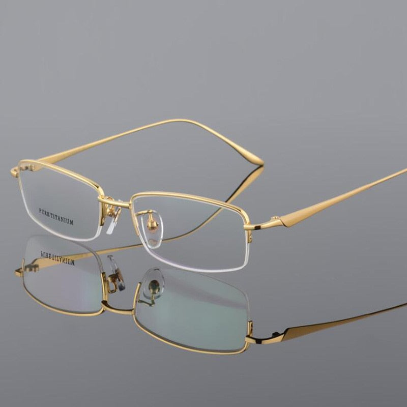 Hotochki Men's Semi Rim Titanium Frame Eyeglasses 8272 Semi Rim Hotochki