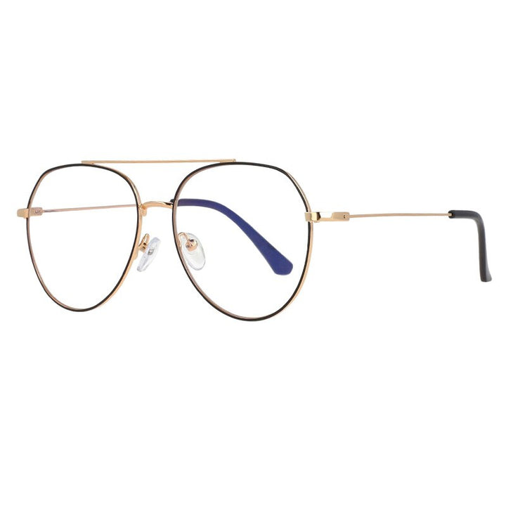 CCspace Women Full Rim Oversized Round Alloy Frame Eyeglasses 53372 Full Rim CCspace black