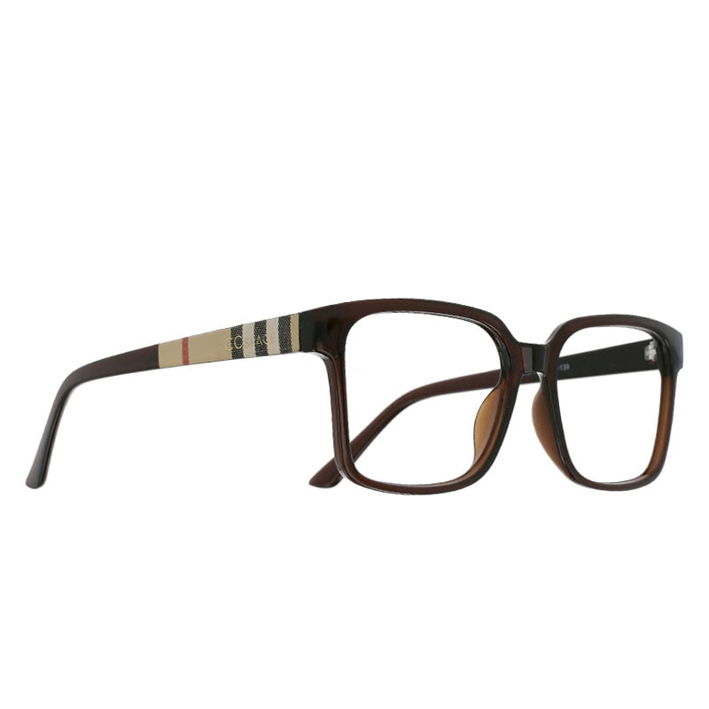 CCspace Unisex Full Rim Square Resin Frame Eyeglasses 51071 Full Rim CCspace Tea