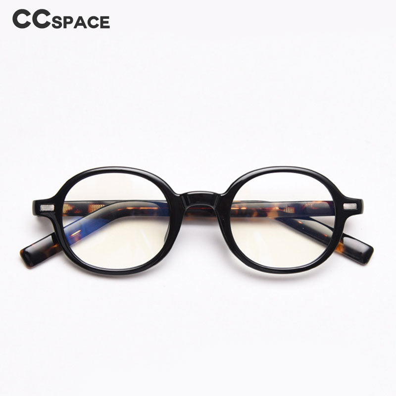 CCspace Unisex Full Rim Oval Tr 90 Titanium Frame Acetate Leg Eyeglasses 49828 Full Rim CCspace
