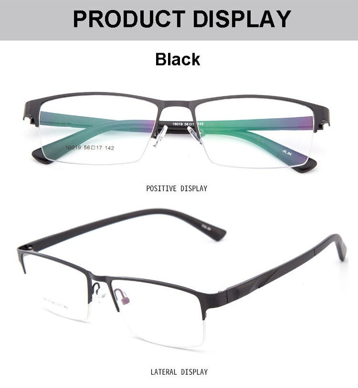 Hotochki Unisex Semi Rim Alloy Frame Eyeglasses 16019 Semi Rim Hotochki