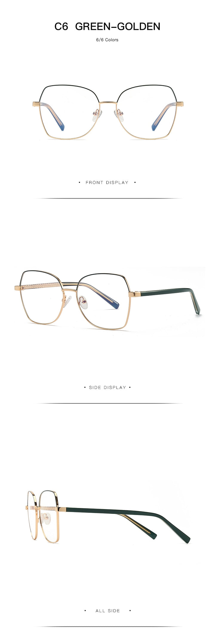 Hotochki Women's Full Rim Polygon TR-90 Resin Alloy Frame Eyeglasses 3004 Full Rim Hotochki