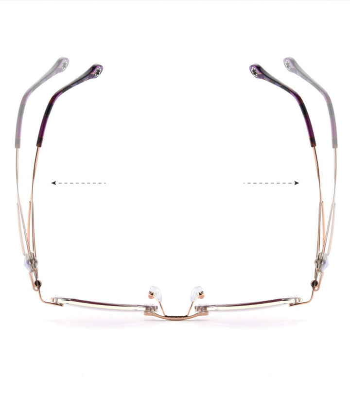 Reven Jate Titanium Rimless Diamond Cutting Woman Glasses Frame Eyeglasses Eyewear 88037 Rimless Reven Jate   