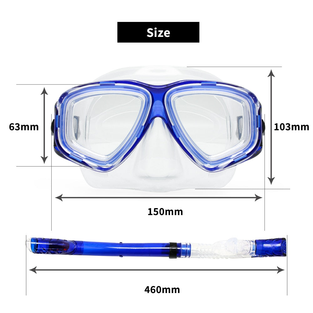Enzodate Unisex Full Rim Polycarbonate Myopic Snorkel Goggles Goggles Enzodate