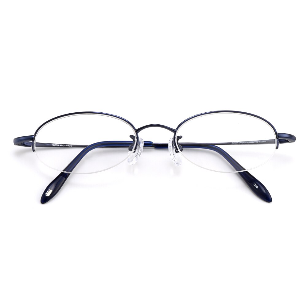 Gmei Women's Eyeglasses Semi Rim Oval Titanium Small W8005 Semi Rim Gmei Optical