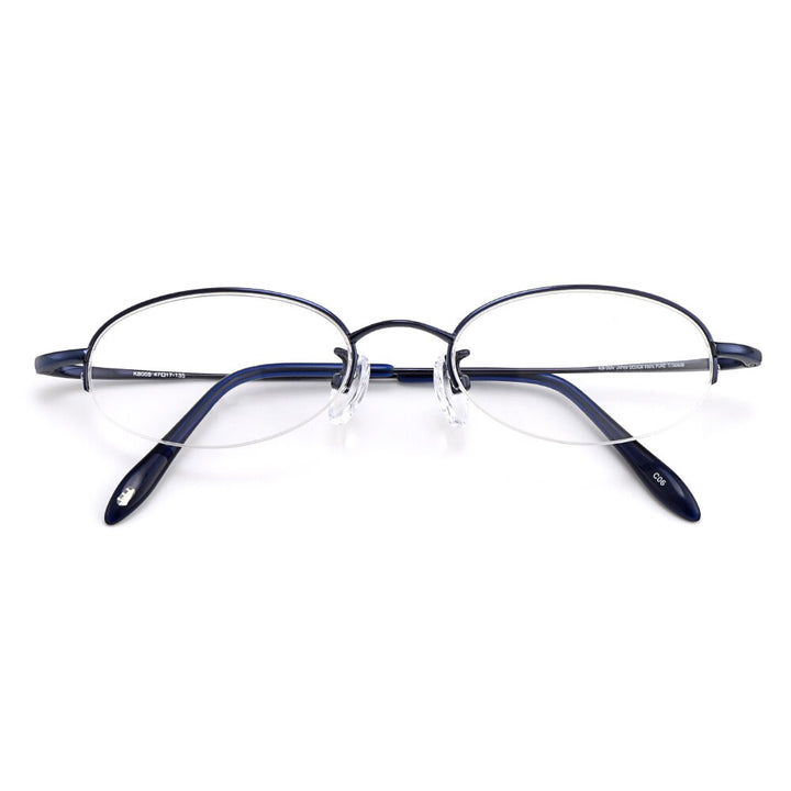 Gmei Women's Eyeglasses Semi Rim Oval Titanium Small W8005 Semi Rim Gmei Optical