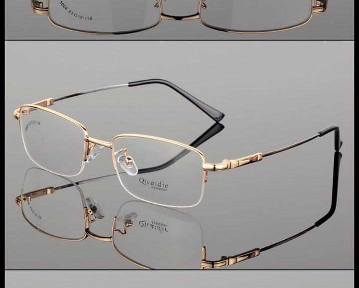Bclear Men's Semi Rim Square Alloy Eyeglasses 2008 Semi Rim Bclear