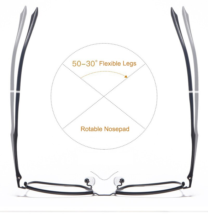 Hotony Unisex Full Rim Square Alloy Frame Eyeglasses 3007 Full Rim Hotony
