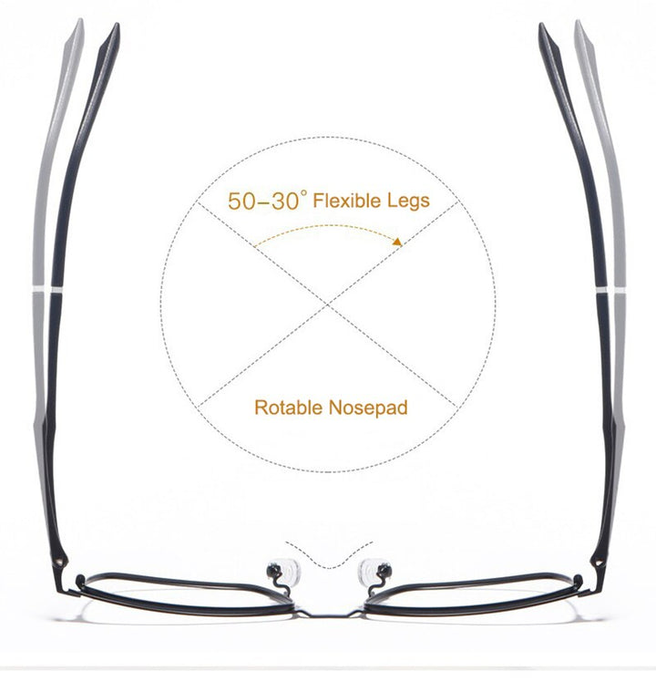 Hotony Unisex Full Rim Square Alloy Frame Eyeglasses 3007 Full Rim Hotony