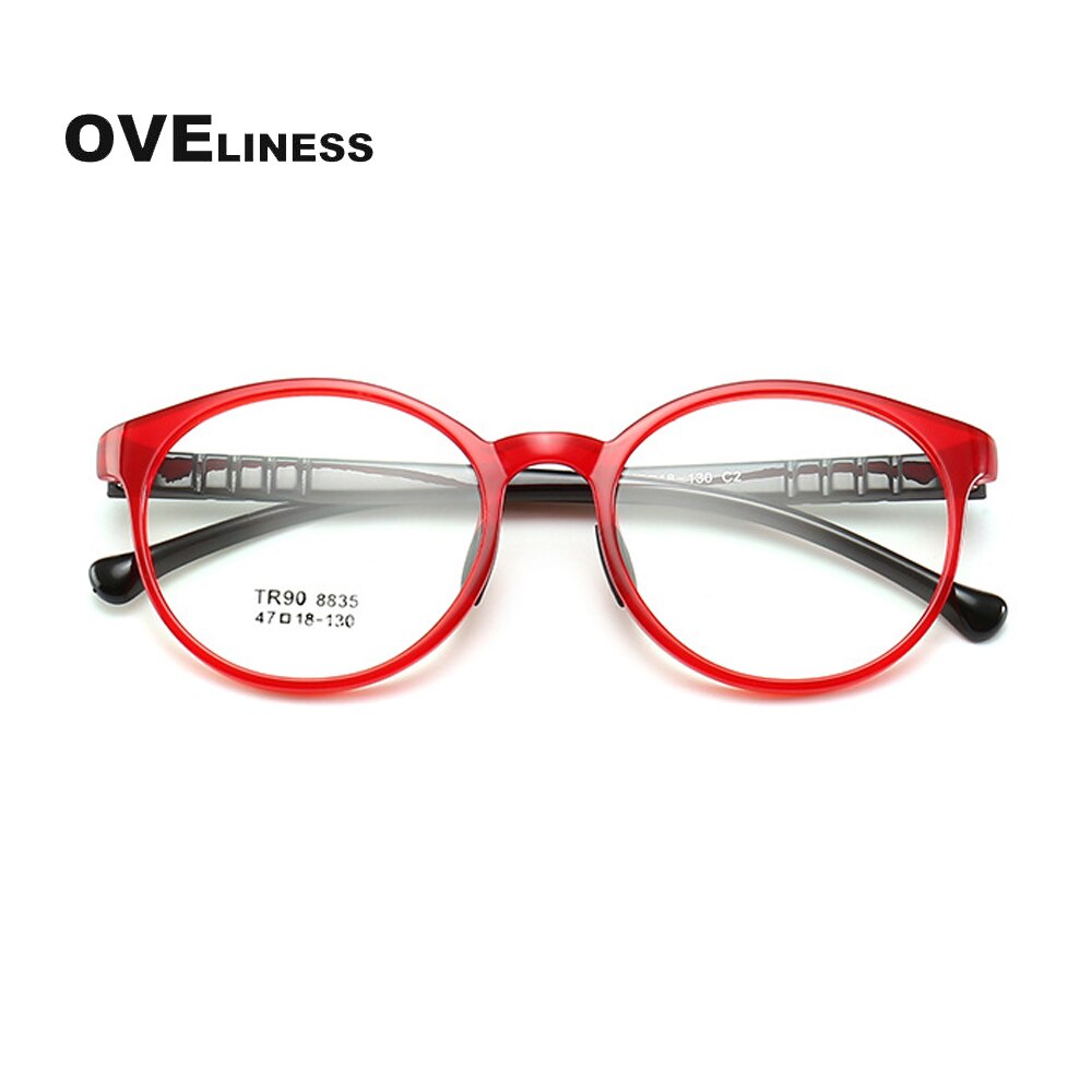 Oveliness Children's Unisex Full Rim Round Tr90 Titanium Eyeglasses 8835 Full Rim Oveliness