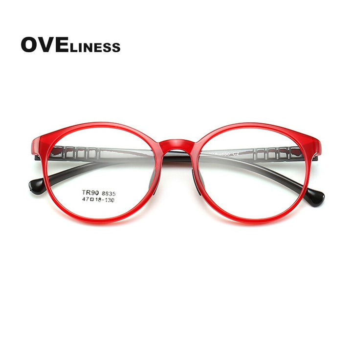 Oveliness Children's Unisex Full Rim Round Tr90 Titanium Eyeglasses 8835 Full Rim Oveliness