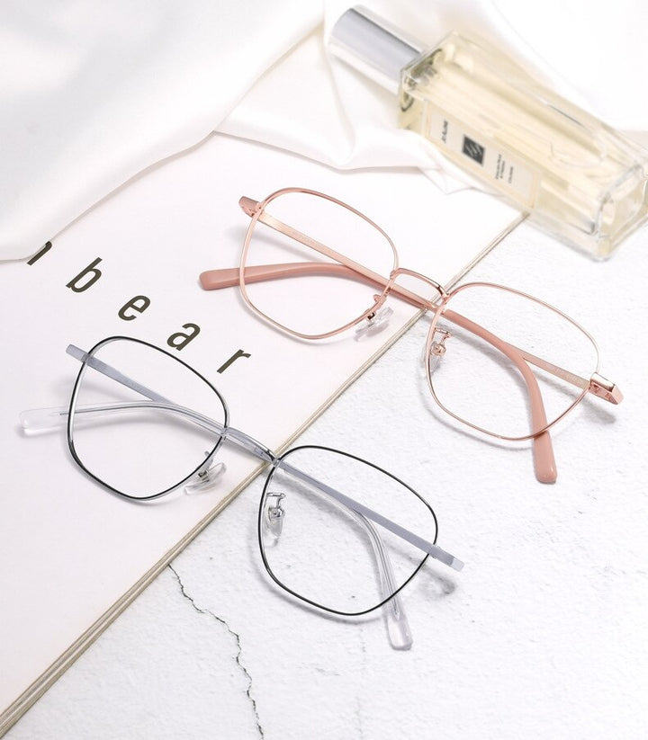Yimaruili Unisex Full Rim Polygonal Titanium Frame Eyeglasses 9026JY Full Rim Yimaruili Eyeglasses