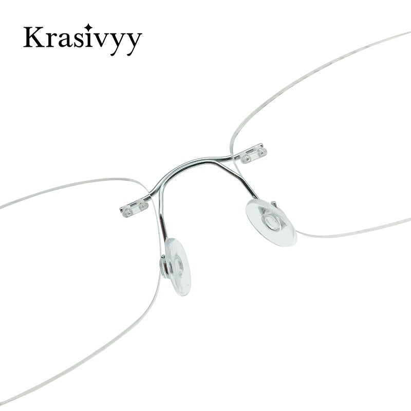 Krasivyy Unisex Rimless Square Oval Eyeglasses Kr6015 Rimless Krasivyy