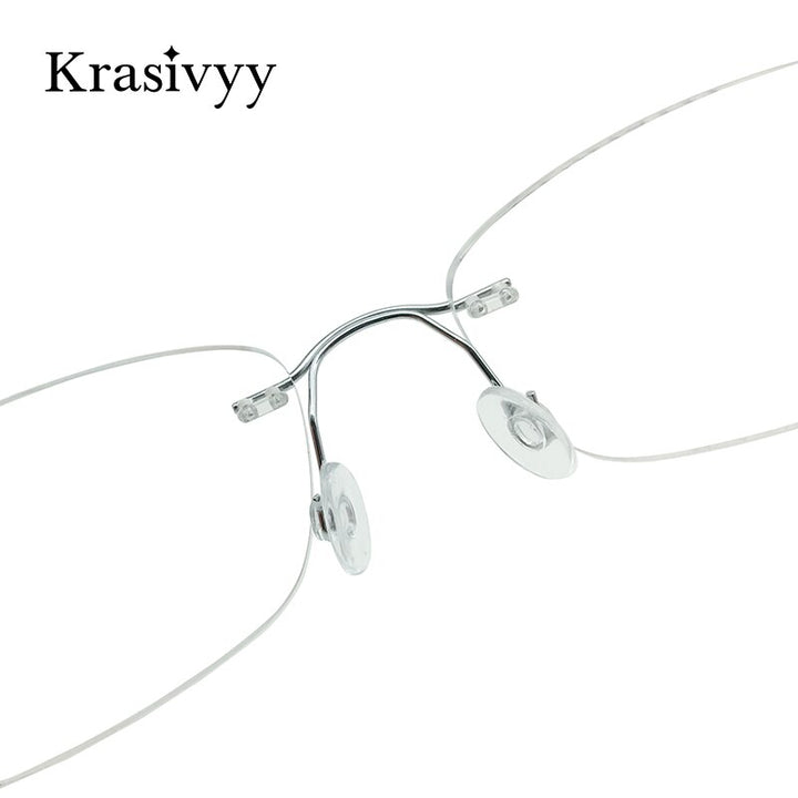 Krasivyy Unisex Rimless Square Oval Eyeglasses Kr6015 Rimless Krasivyy