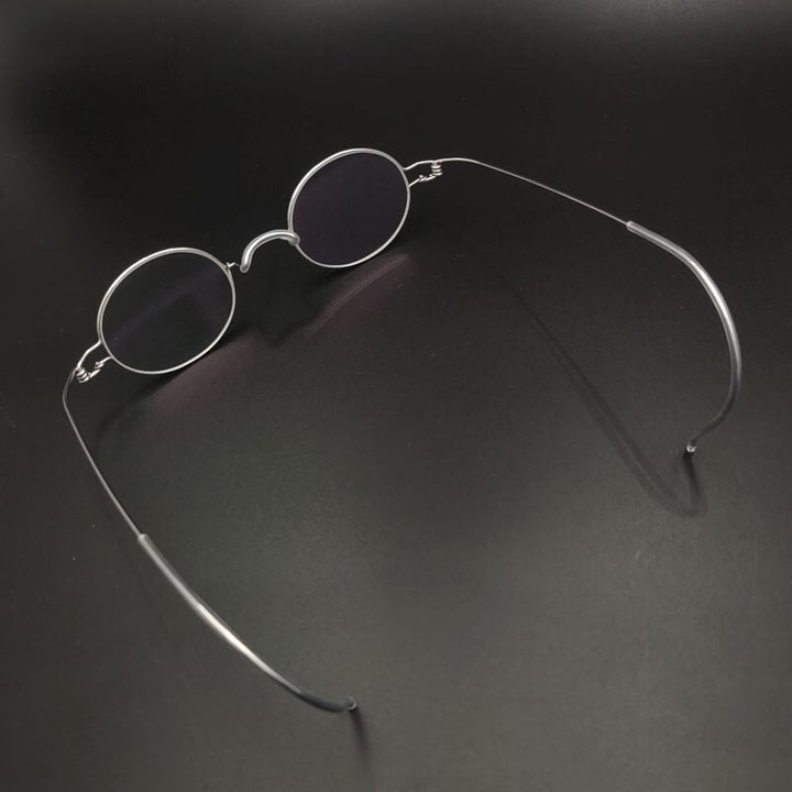 Yujo Unisex Full Rim Eyeglasses Oval Stainless Steel Y011 Full Rim Yujo