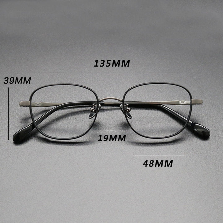 Gatenac Unisex Full Rim Square Titanium Frame Eyeglasses Gxyj616 Full Rim Gatenac