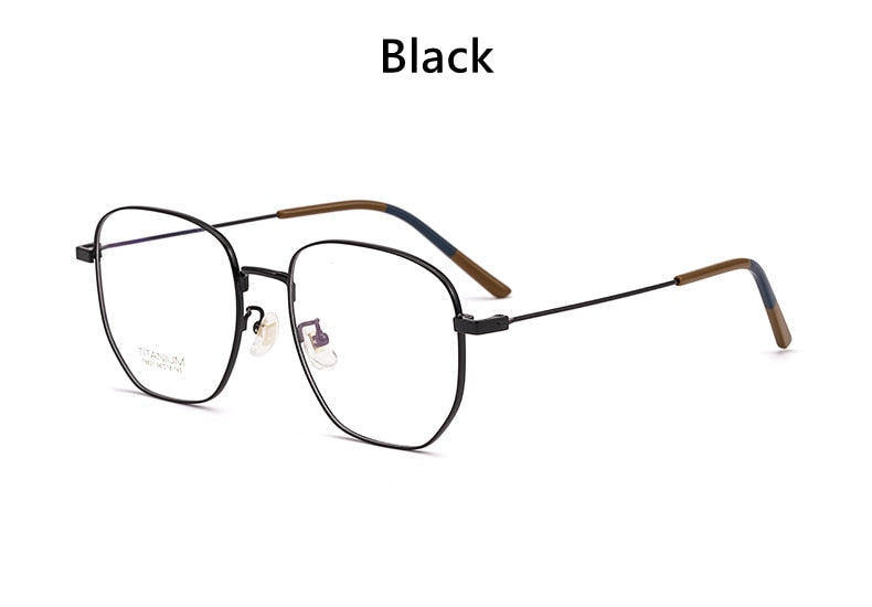 Yimaruili Unisex Full Rim Titanium Polygon Frame Eyeglasses T8821 Full Rim Yimaruili Eyeglasses