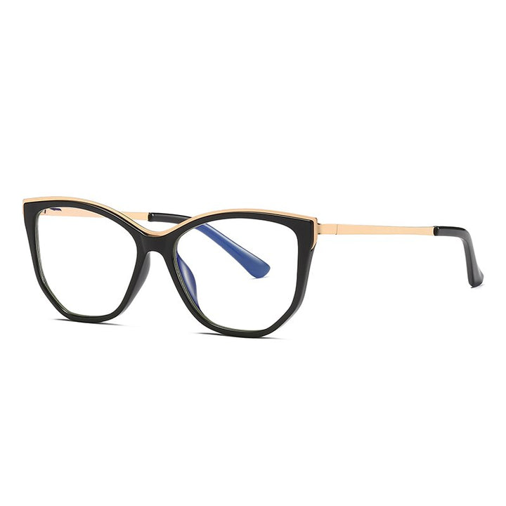 Hotochki Women's Full Rim Cat Eye Alloy Acetate Frame Eyeglasses 2048 Full Rim Hotochki