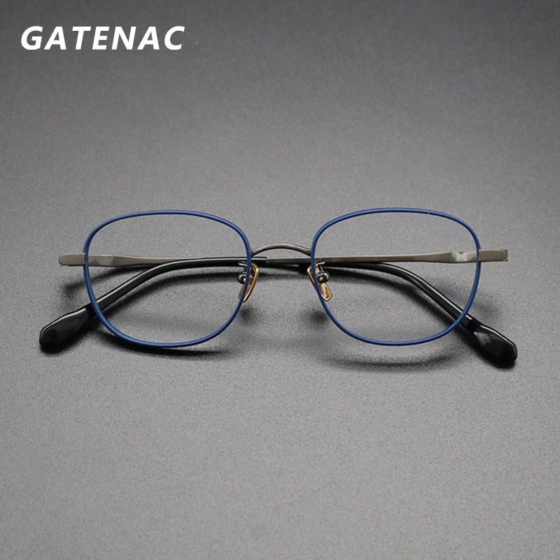 Gatenac Unisex Full Rim Square Titanium Frame Eyeglasses Gxyj616 Full Rim Gatenac