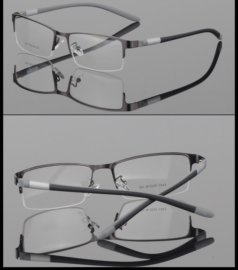 Hotony Unisex Semi Rim Alloy Frame TR 90 Temple Eyeglasses 2242 Semi Rim Hotony