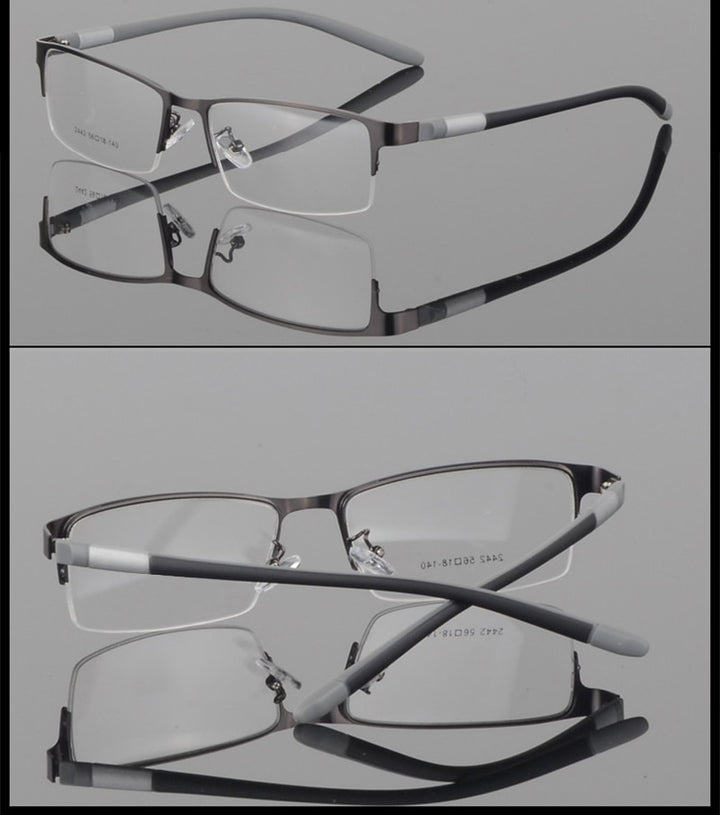 Hotony Unisex Semi Rim Alloy Frame TR 90 Temple Eyeglasses 2242 Semi Rim Hotony