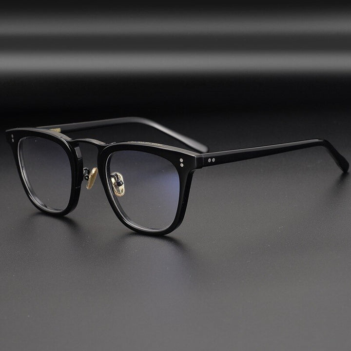 Yimaruili Men's Full Rim Acetate Frame Eyeglasses Y001 Full Rim Yimaruili Eyeglasses Black