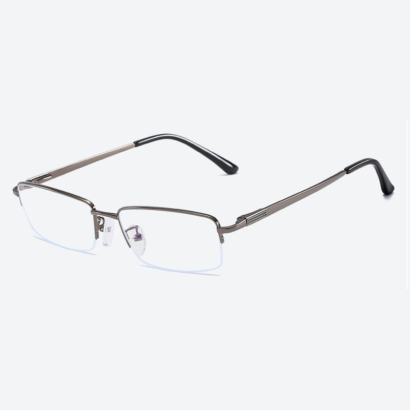 Handoer Unisex Semi Rim Rectangle Alloy Eyeglasses Semi Rim Handoer Gray