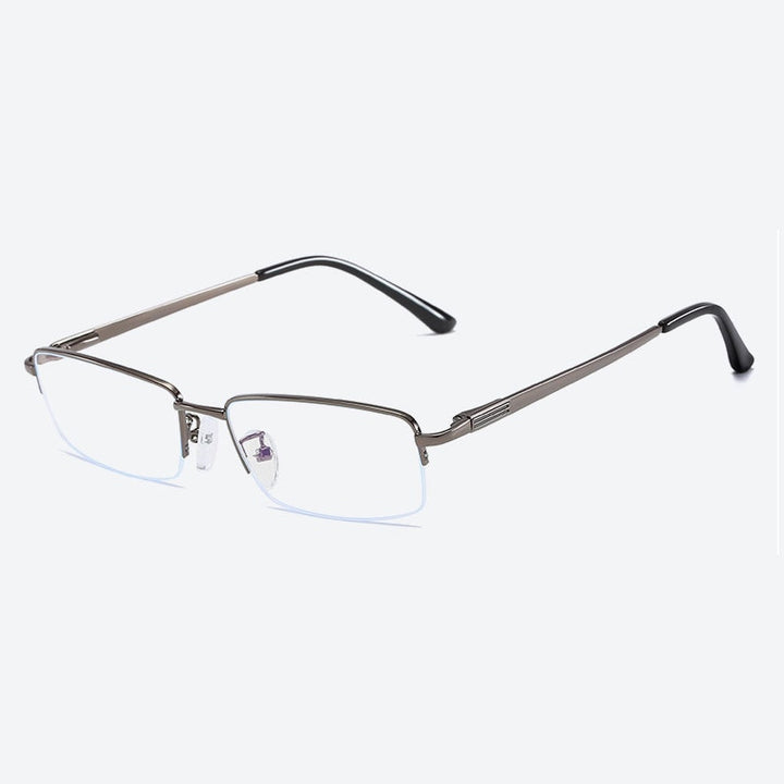 Handoer Unisex Semi Rim Rectangle Alloy Eyeglasses Semi Rim Handoer Gray