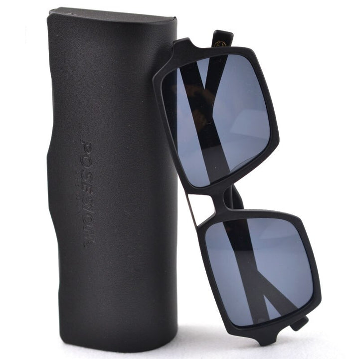Hdcrafter Men's Full Rim Double Bridge Square Frame Polarized Wood Sunglasses Pd90161 Sunglasses HdCrafter Sunglasses
