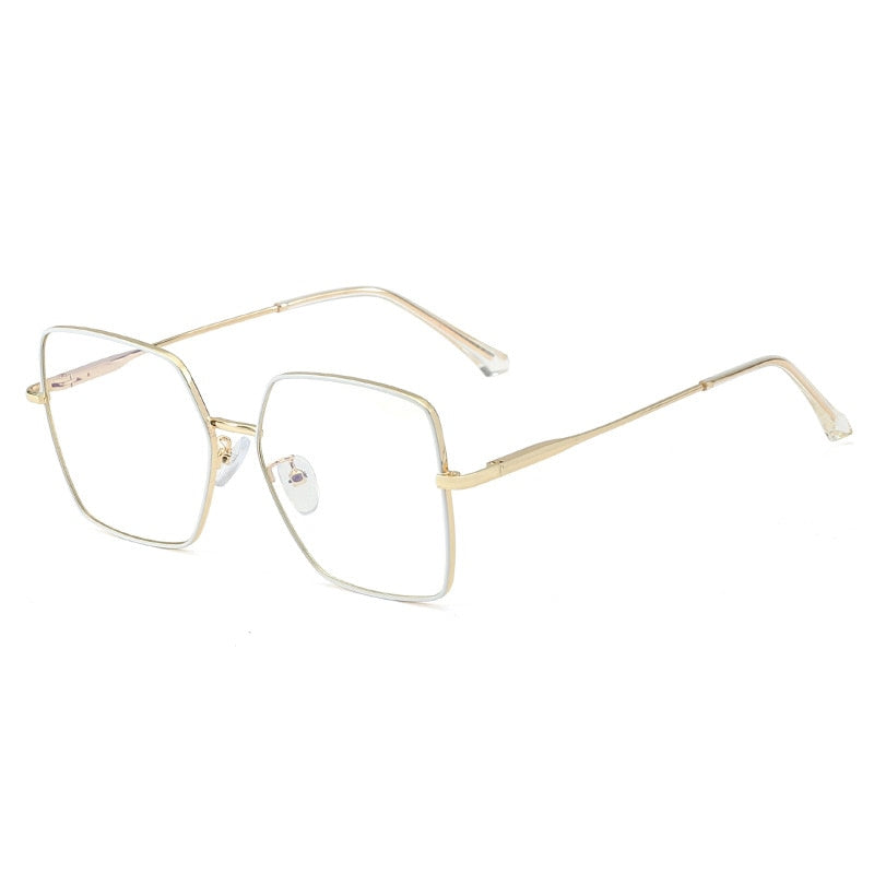 CCspace Unisex Full Rim Square Alloy Frame Eyeglasses 48241 Full Rim CCspace C5White
