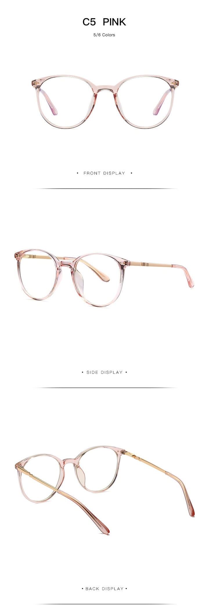 Hotochki Women's Full Rim Round TR-90 Resin Alloy Frame Eyeglasses 2055 Full Rim Hotochki