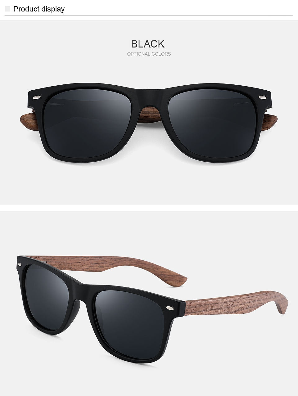 Yimaruili Men's Full Rim Wood Resin Frame HD Polarized Sunglasses 8004 Sunglasses Yimaruili Sunglasses