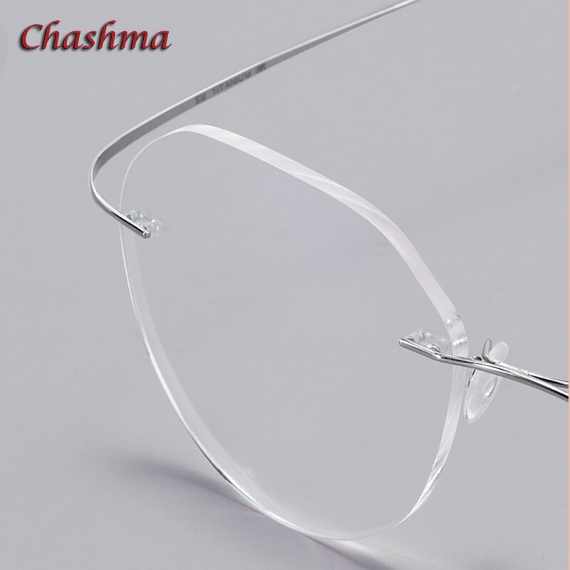 Chashma Ochki Unisex Rimless Round Titanium Eyeglasses 8151 Rimless Chashma Ochki