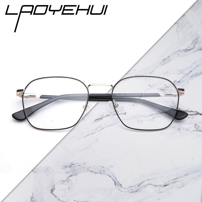 Laoyehui Unisex Eyeglasses Alloy Ultra Light Polygon Frame 9012 Full Rim Laoyehui